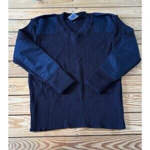 PSC Uniform Apparel Ribbed V Neck Sweater Size Medium Men’s Black